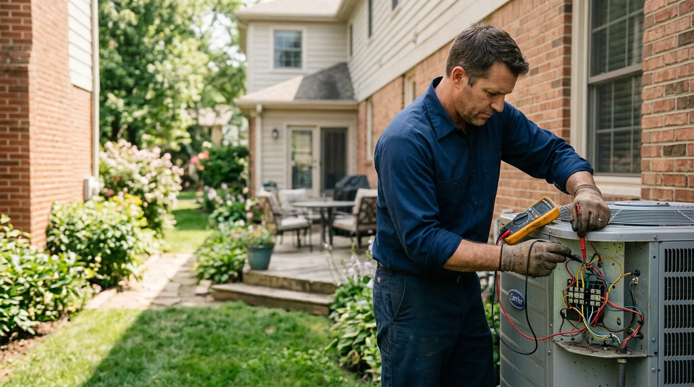 HVAC technician working near Stonington, IL